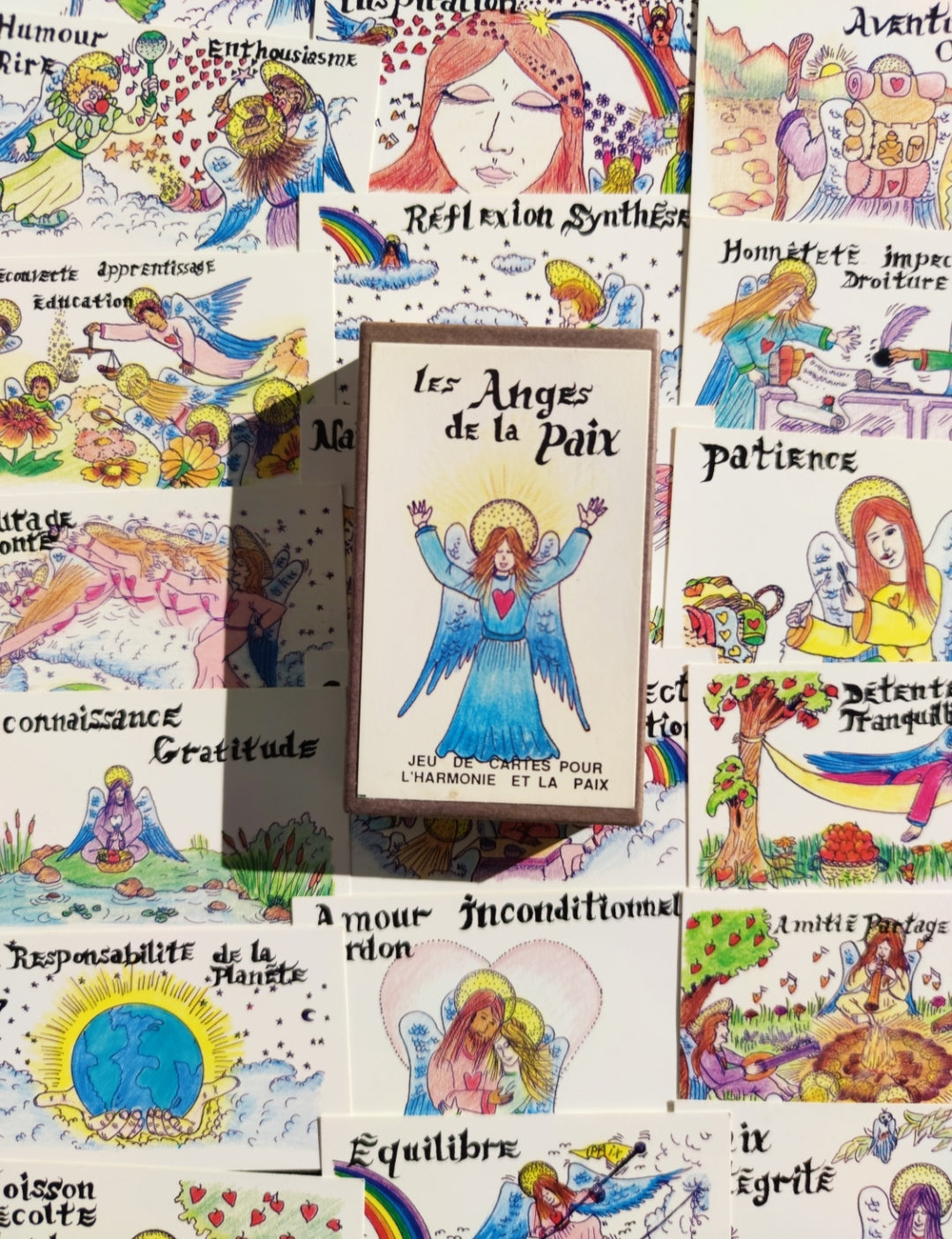 Angels of Peace Spiritual Card Deck (1990) – Rare 51-Card French Edition for Meditation & Inner Harmony
