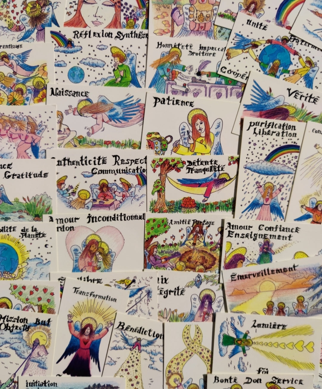 Angels of Peace Spiritual Card Deck (1990) – Rare 51-Card French Edition for Meditation & Inner Harmony