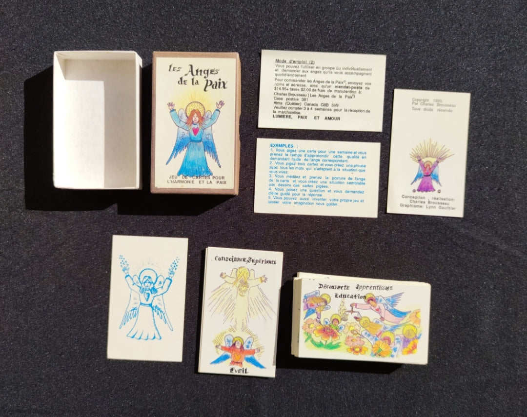 Angels of Peace Spiritual Card Deck (1990) – Rare 51-Card French Edition for Meditation & Inner Harmony