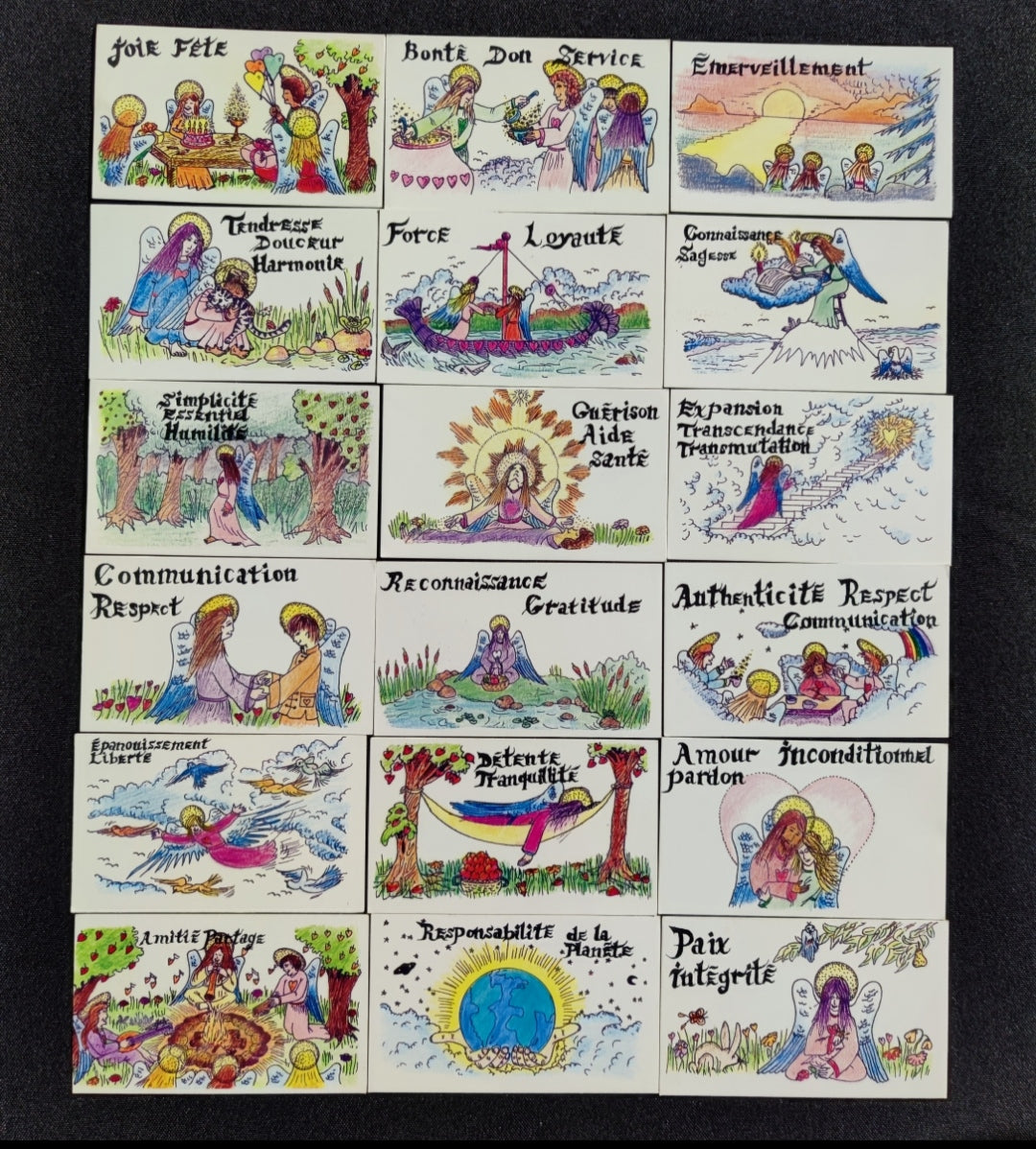 Angels of Peace Spiritual Card Deck (1990) – Rare 51-Card French Edition for Meditation & Inner Harmony