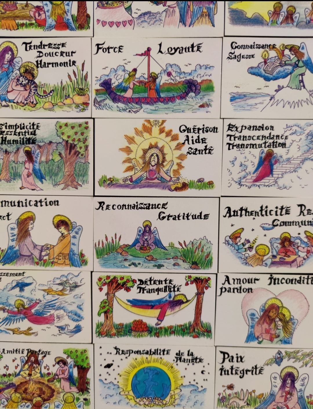 Angels of Peace Spiritual Card Deck (1990) – Rare 51-Card French Edition for Meditation & Inner Harmony