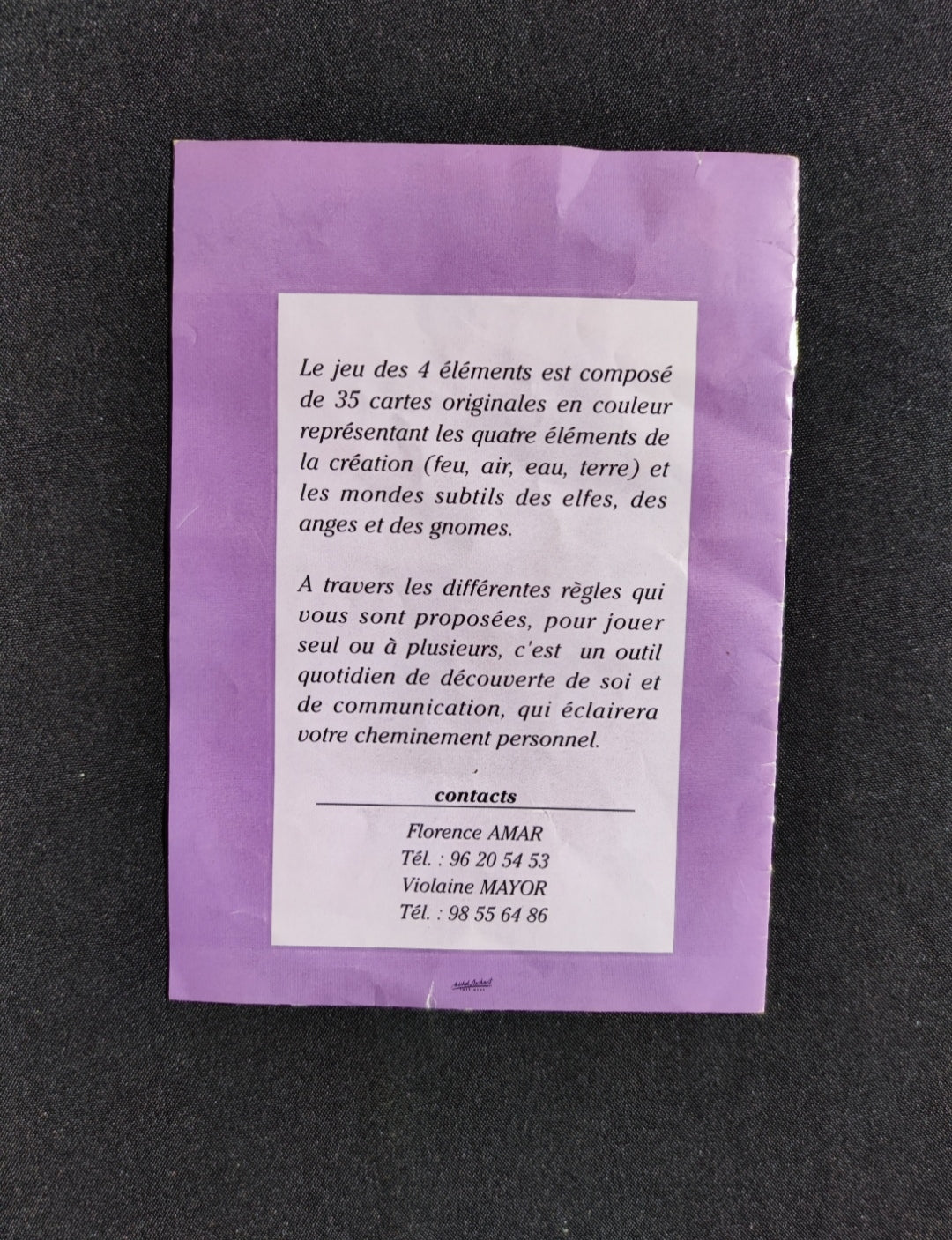Game of the 4 Elements Oracle (1993) – Rare Esoteric 35-Card Deck in French for Meditation & Divination