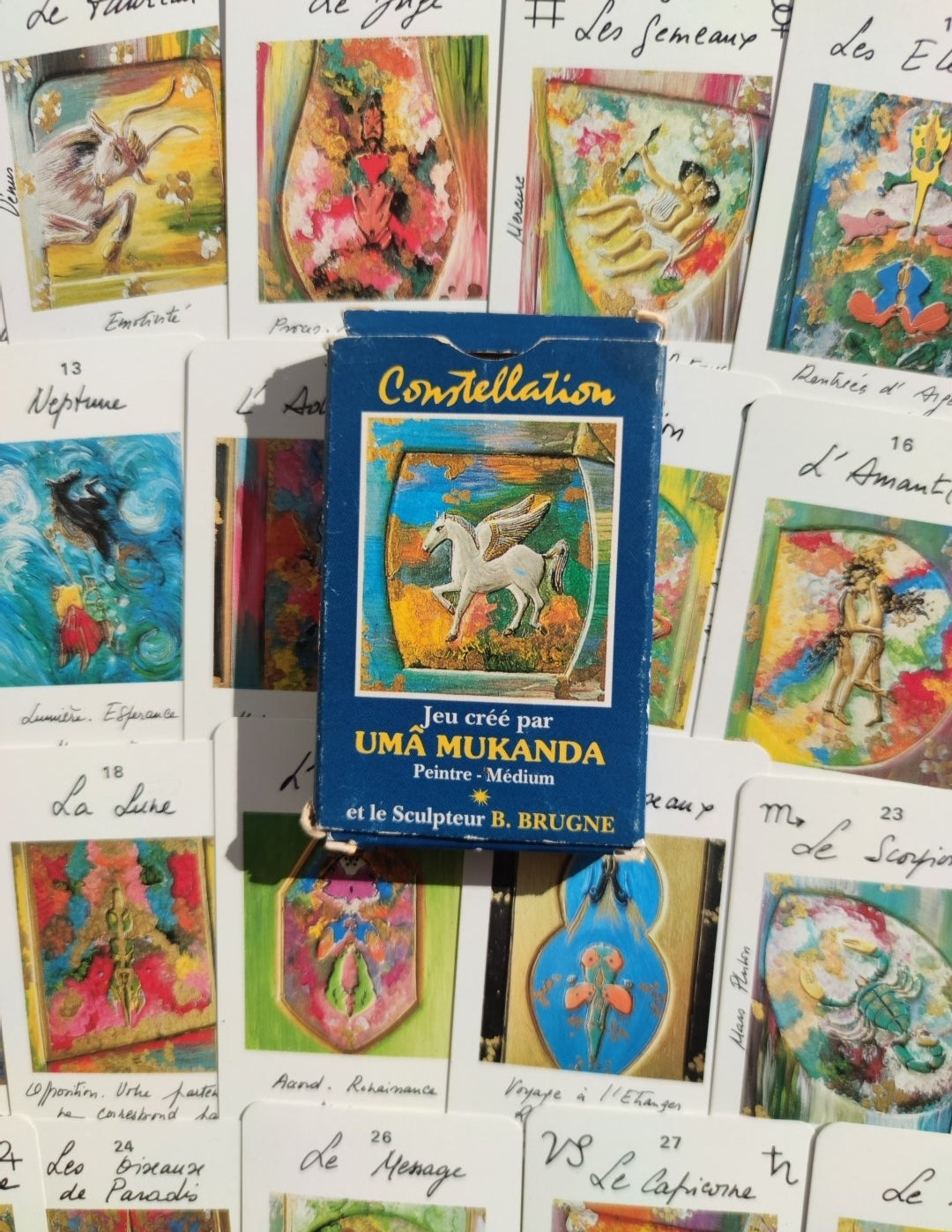 Rare 1986 Astrological Oracle by Uma Mukanda – 32-Card Divination Deck with Guidebook
