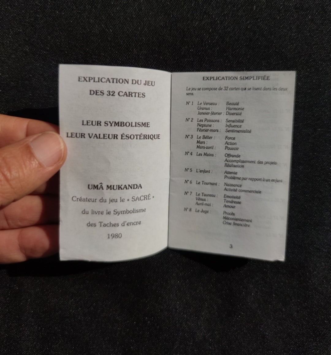 Rare 1986 Astrological Oracle by Uma Mukanda – 32-Card Divination Deck with Guidebook