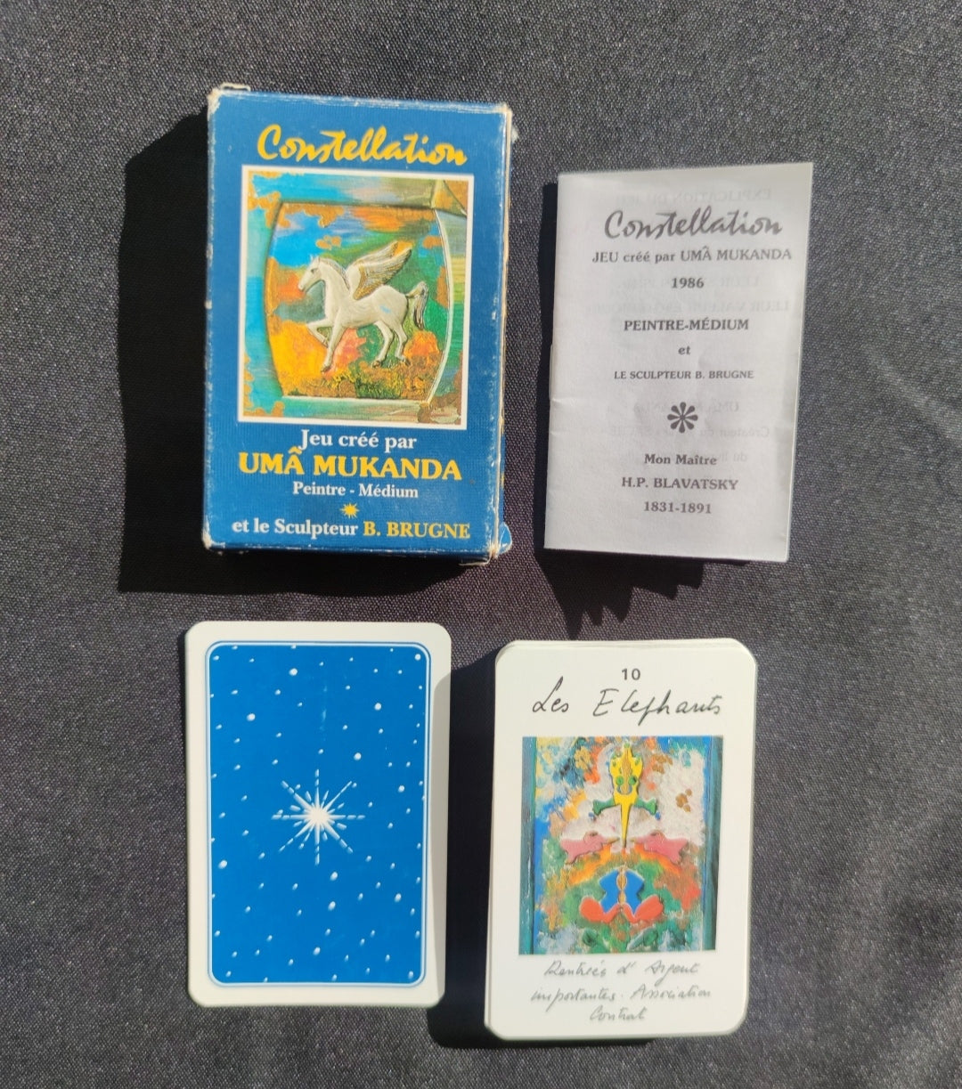 Rare 1986 Astrological Oracle by Uma Mukanda – 32-Card Divination Deck with Guidebook