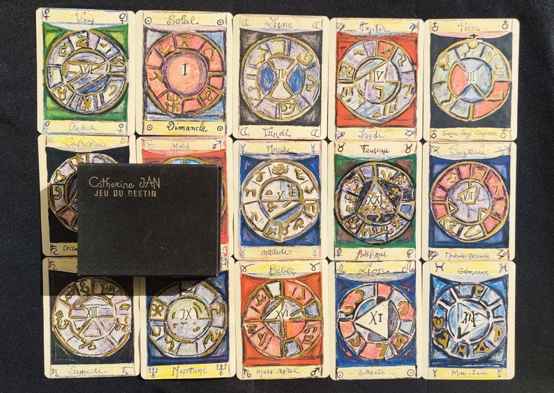 Game of Destiny – Talisman Cards by Catherine Jan | Rare Vintage Astrological Oracle Deck with Zodiac & Planetary Symbols
