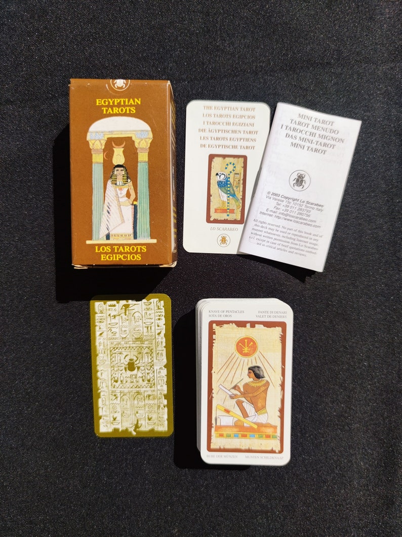 Mini Egyptian Tarot by Silvana Alasia – Rare 2003 Edition – 78 Cards Pocket-Size Divination Deck
