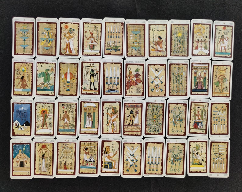 Mini Egyptian Tarot by Silvana Alasia – Rare 2003 Edition – 78 Cards Pocket-Size Divination Deck