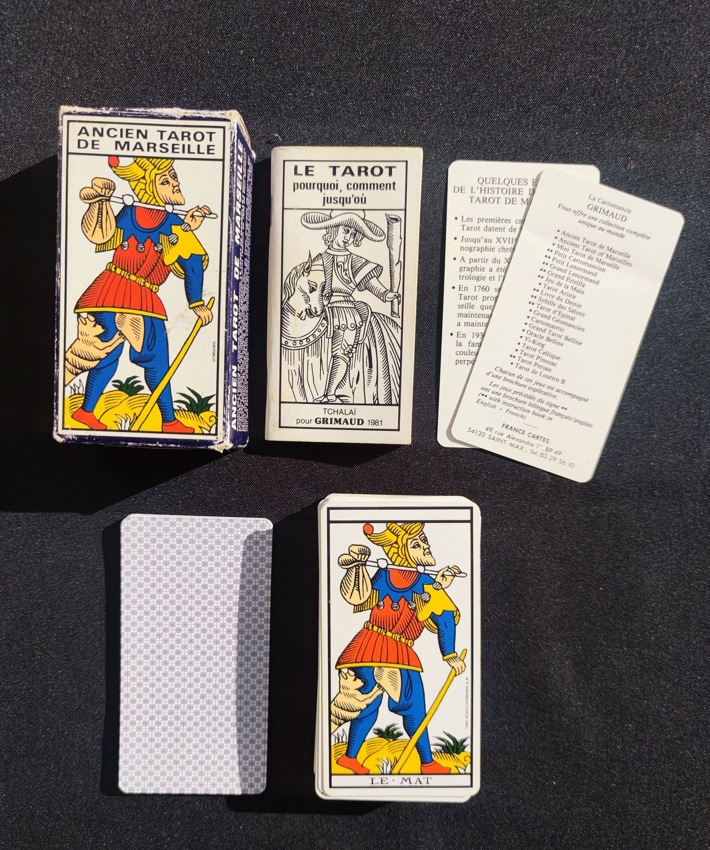 Tarot of Marseille Tchalaï 1981-Grimaud-gift-divination-cartomancy-clairvoyance-fortune telling- tarot deck-esotericism-prediction