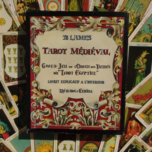 Medieval Tarot Étteilla – Rare 78-Card Reproduction with French Guide – Antique Divination Deck Inspired by Thoth