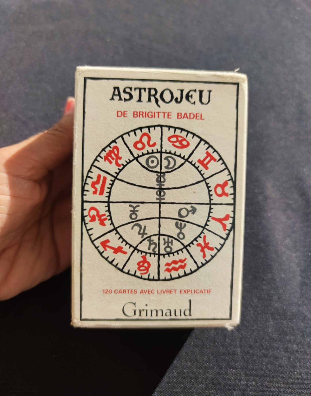 Astrogame by Brigitte Badel – Rare Vintage Astrology Card Deck (1986) – 120 Cards + Guidebook – Grimaud Edition