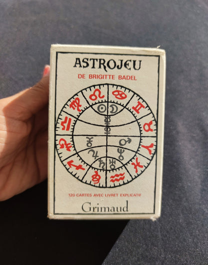 Astrogame by Brigitte Badel – Rare Vintage Astrology Card Deck (1986) – 120 Cards + Guidebook – Grimaud Edition