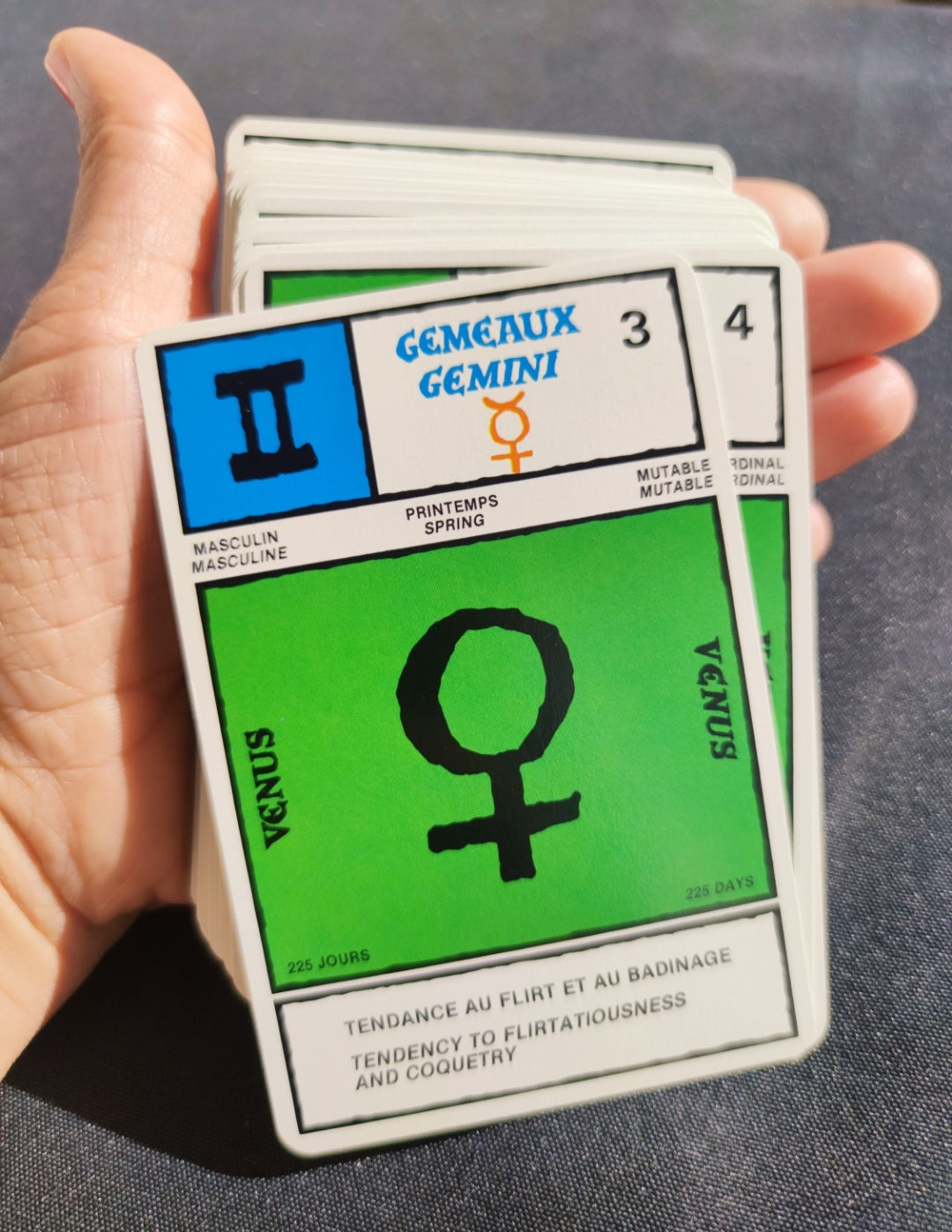 Astrogame by Brigitte Badel – Rare Vintage Astrology Card Deck (1986) – 120 Cards + Guidebook – Grimaud Edition