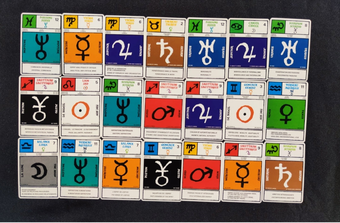 Astrogame by Brigitte Badel – Rare Vintage Astrology Card Deck (1986) – 120 Cards + Guidebook – Grimaud Edition