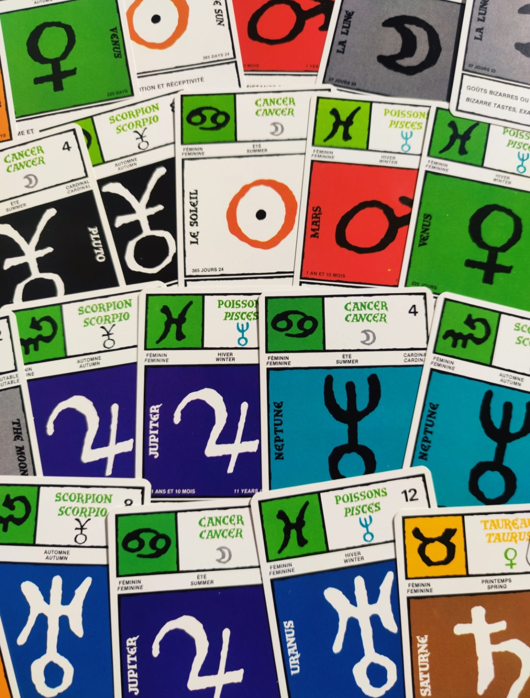 Astrogame by Brigitte Badel – Rare Vintage Astrology Card Deck (1986) – 120 Cards + Guidebook – Grimaud Edition
