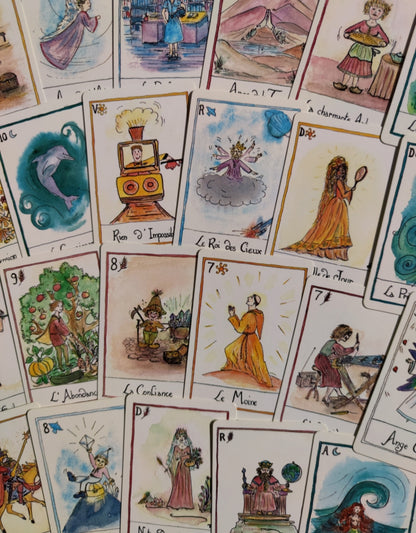 Game of the 4 Elements Oracle (1993) – Rare Esoteric 35-Card Deck in French for Meditation & Divination