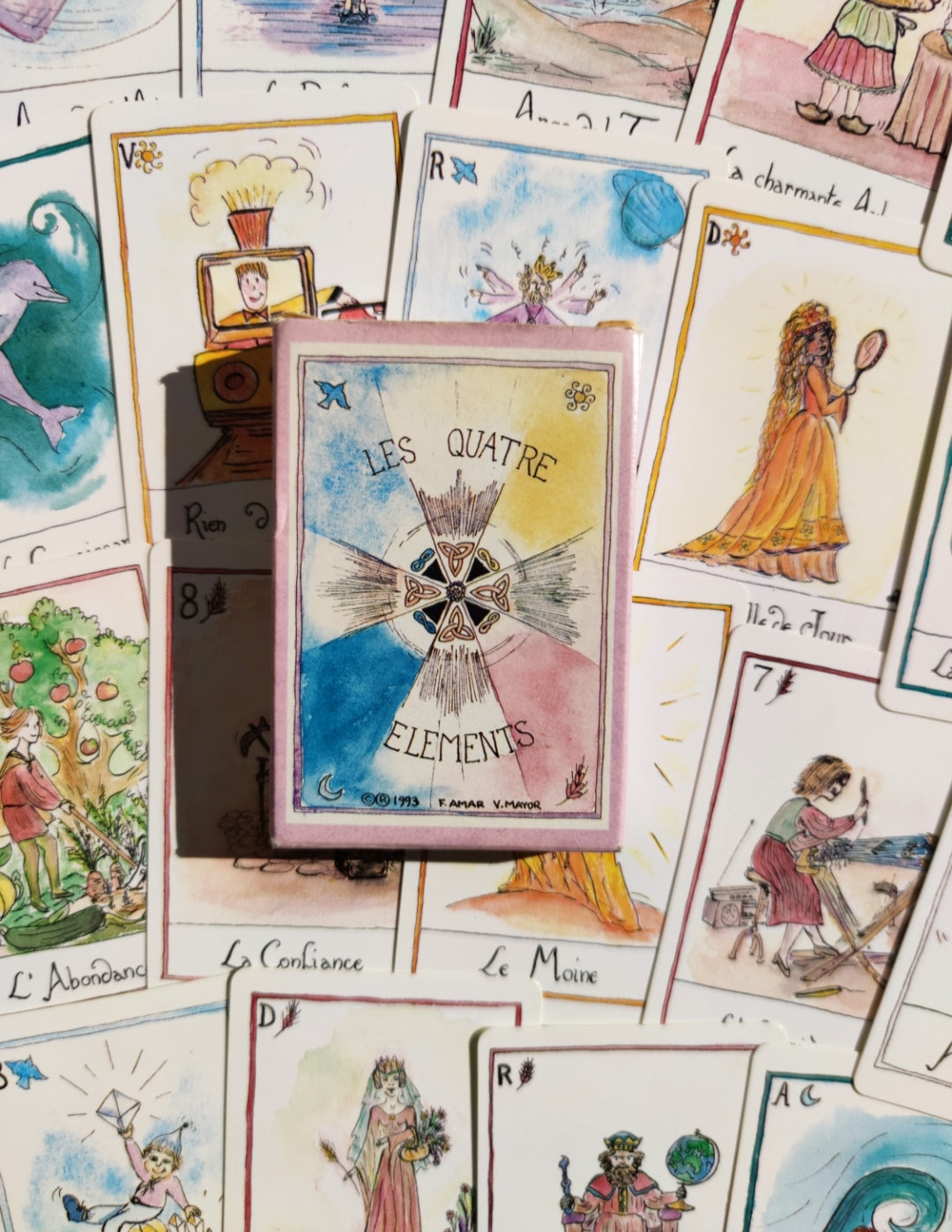 Game of the 4 Elements Oracle (1993) – Rare Esoteric 35-Card Deck in French for Meditation & Divination