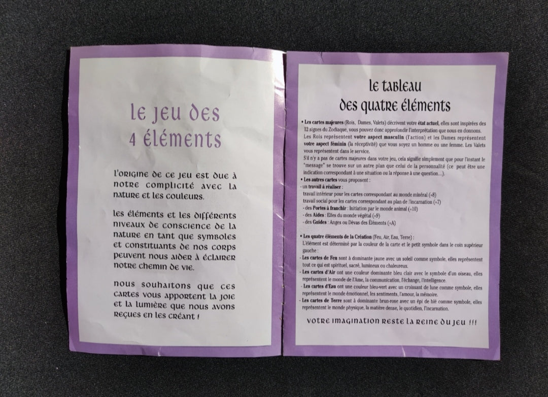 Game of the 4 Elements Oracle (1993) – Rare Esoteric 35-Card Deck in French for Meditation & Divination