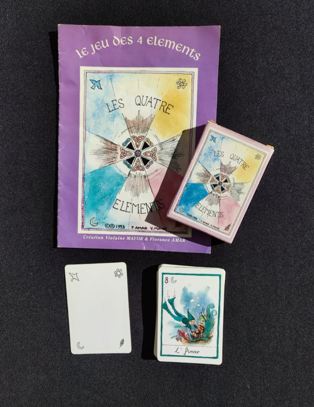 Game of the 4 Elements Oracle (1993) – Rare Esoteric 35-Card Deck in French for Meditation & Divination