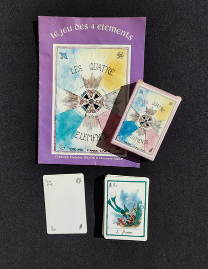 Game of the 4 Elements Oracle (1993) – Rare Esoteric 35-Card Deck in French for Meditation & Divination
