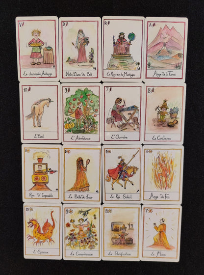 Game of the 4 Elements Oracle (1993) – Rare Esoteric 35-Card Deck in French for Meditation & Divination