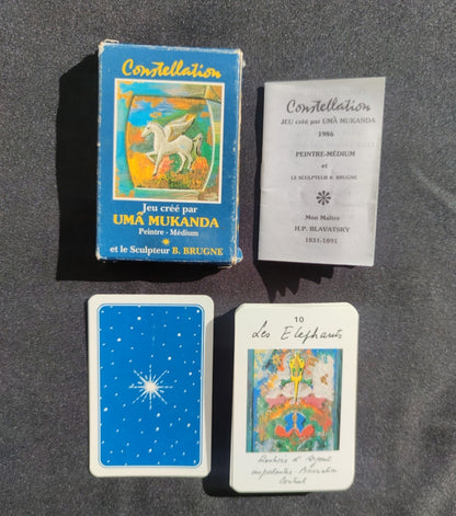 Rare 1986 Astrological Oracle by Uma Mukanda – 32-Card Divination Deck with Guidebook