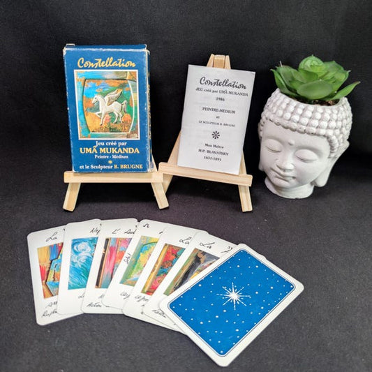 Rare 1986 Astrological Oracle by Uma Mukanda – 32-Card Divination Deck with Guidebook