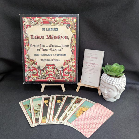 Medieval Tarot Étteilla – Rare 78-Card Reproduction with French Guide – Antique Divination Deck Inspired by Thoth