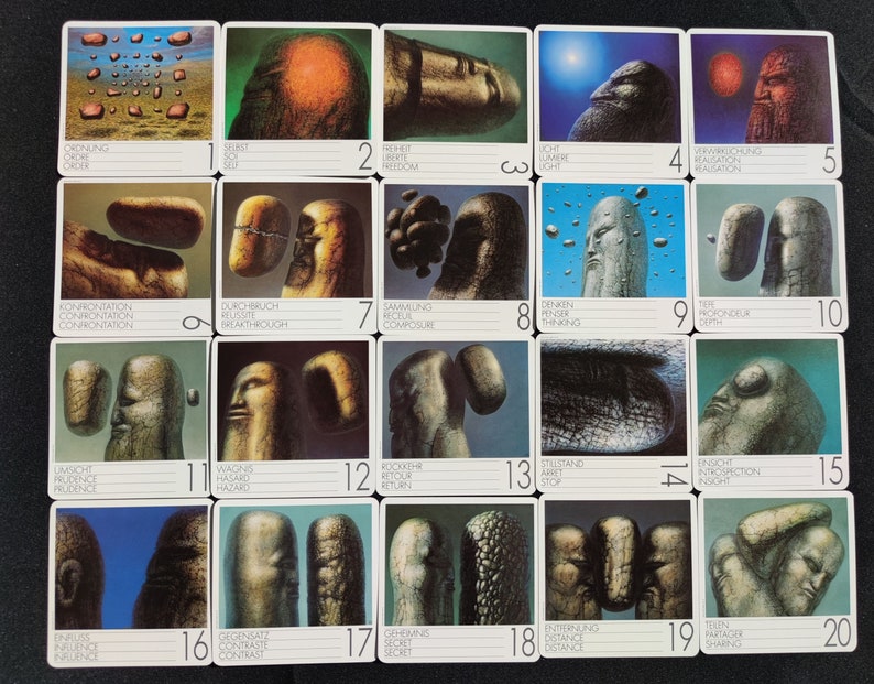 The Philosophers’ Stone Divination Deck (1984) – Rare 40-Card Symbolic Oracle for Spiritual Insight & Inner Work