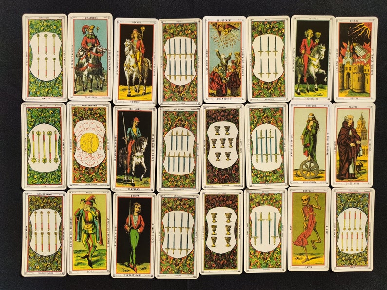 Medieval Tarot Étteilla – Rare 78-Card Reproduction with French Guide – Antique Divination Deck Inspired by Thoth