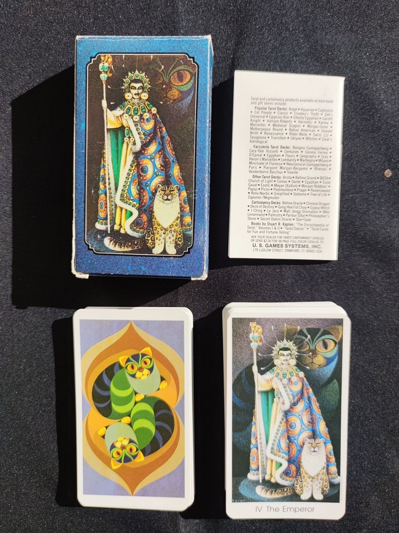 Tarot of the Cat People – Rare Vintage Tarot Deck by Karen Kuykendall – Complete with Booklet