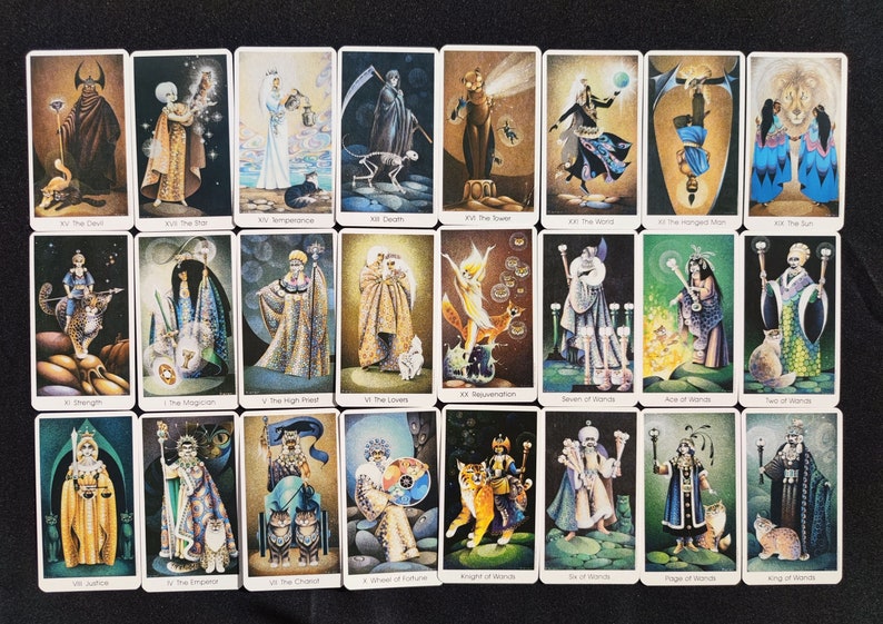 Tarot of the Cat People – Rare Vintage Tarot Deck by Karen Kuykendall – Complete with Booklet