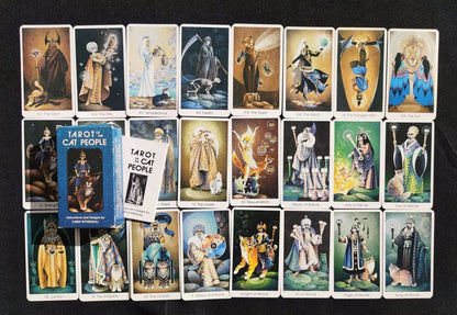 Tarot of the Cat People – Rare Vintage Tarot Deck by Karen Kuykendall – Complete with Booklet