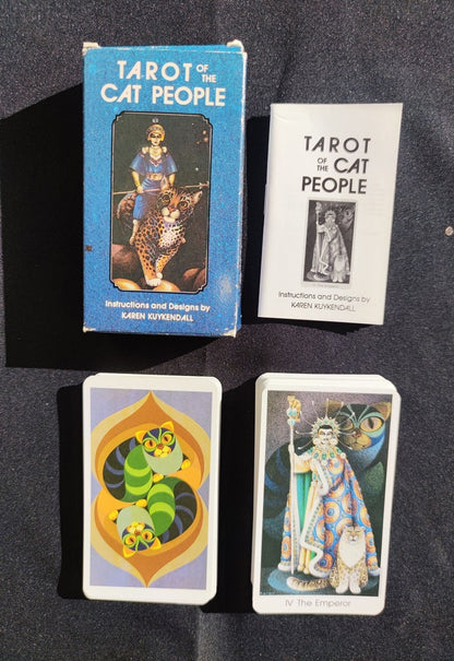 Tarot of the Cat People – Rare Vintage Tarot Deck by Karen Kuykendall – Complete with Booklet