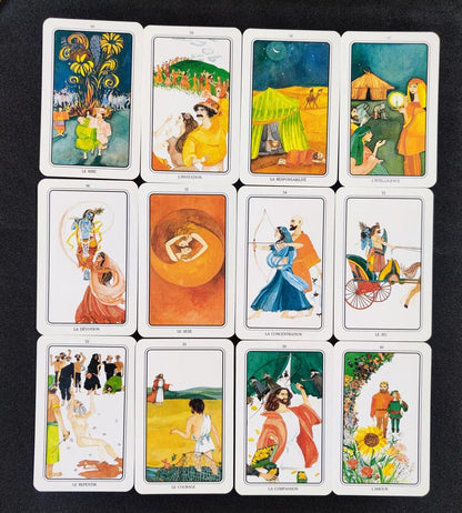 Rare 1996 Rajneesh Tarot Deck – 60 Illustrated Cards + Guidebook, Spiritual Divination