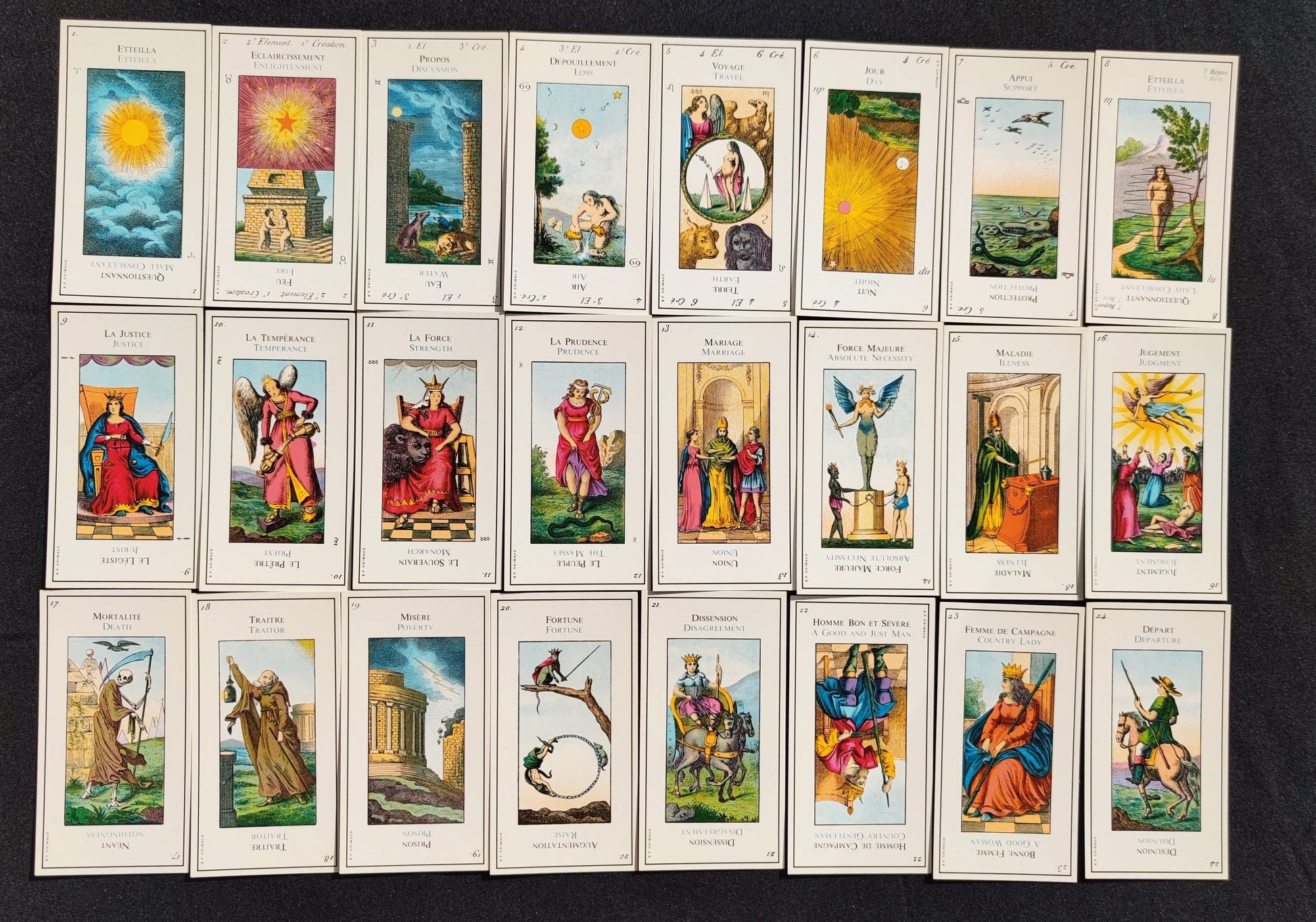 Grand Etteilla Egyptian gypsies Tarot 1976-Grimaud-Gift -Divination -Cartomancy -Clairvoyance -Fortune telling -Esotericism 