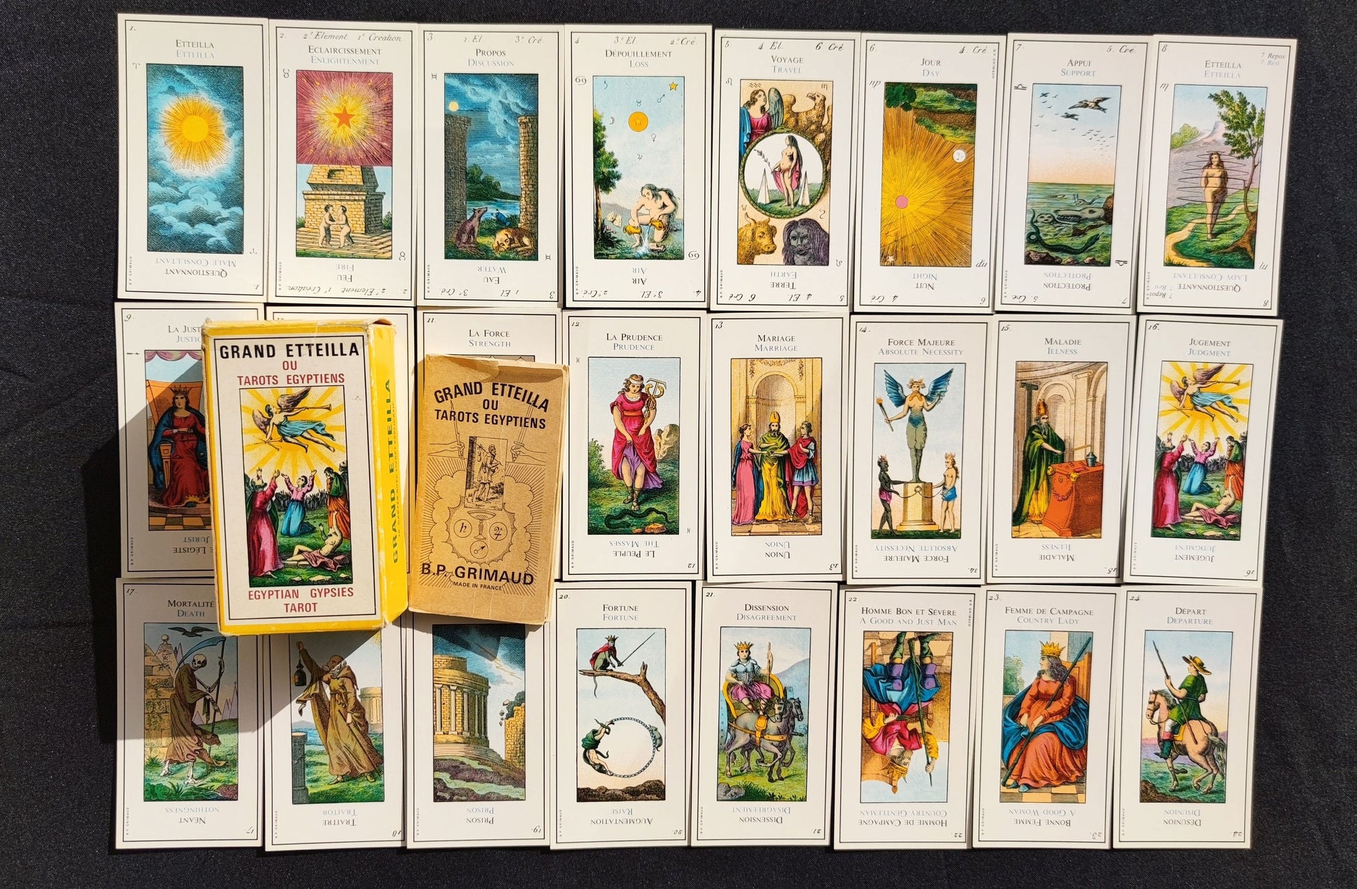 Grand Etteilla Egyptian gypsies Tarot 1976-Grimaud-Gift -Divination -Cartomancy -Clairvoyance -Fortune telling -Esotericism 