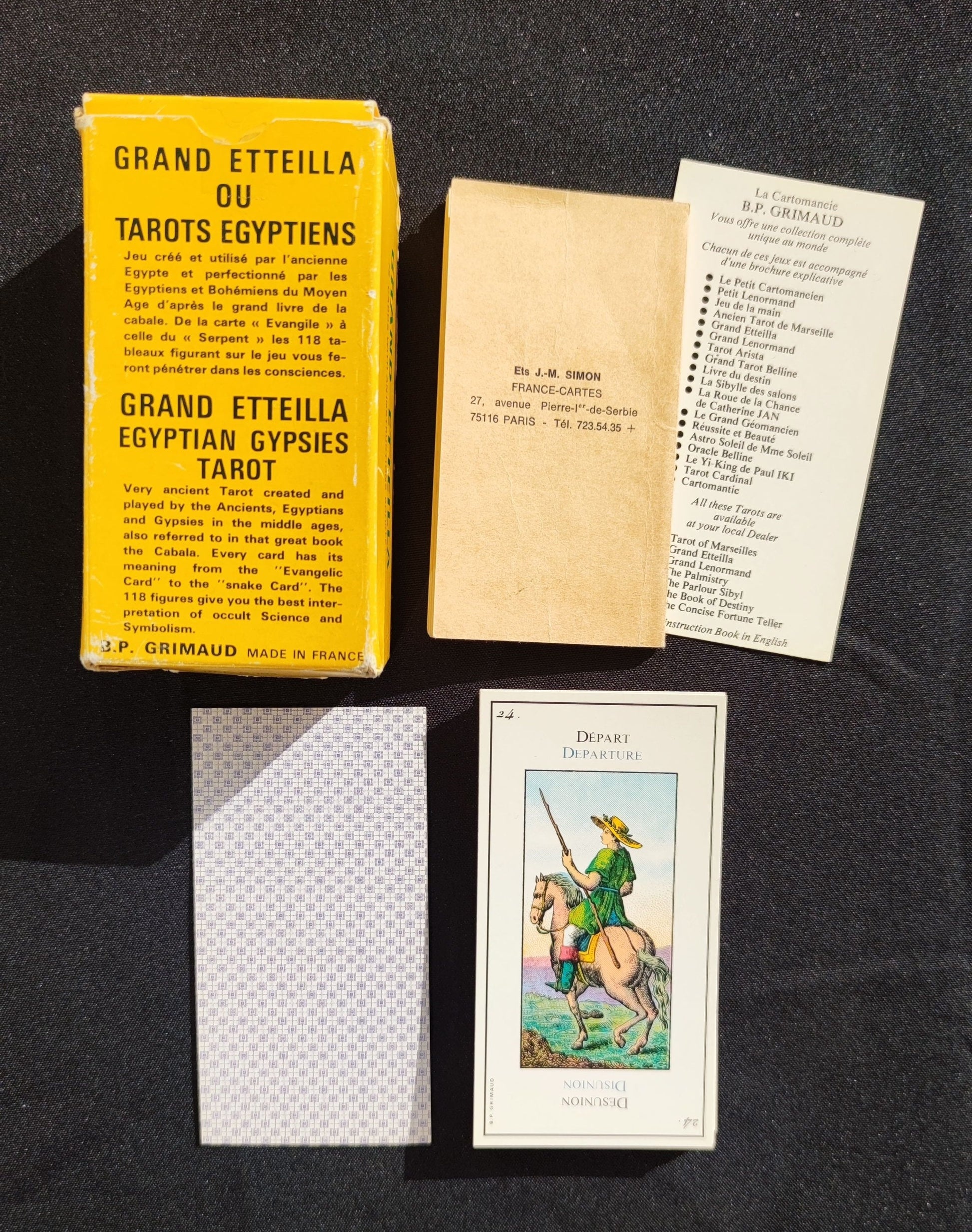 Grand Etteilla Egyptian gypsies Tarot 1976-Grimaud-Gift -Divination -Cartomancy -Clairvoyance -Fortune telling -Esotericism 