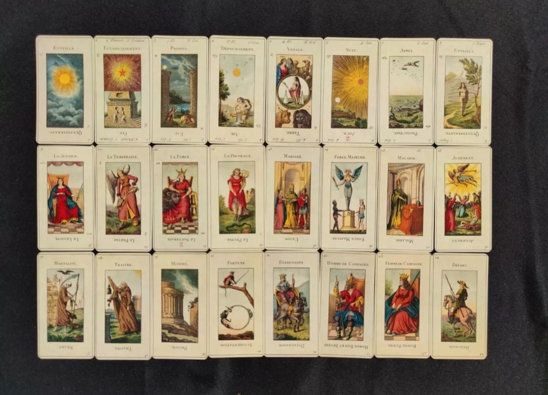 Grand Etteilla Egyptian gypsies Tarot Duserre-Gift -Divination -Cartomancy -Clairvoyance -Fortune telling -Esotericism