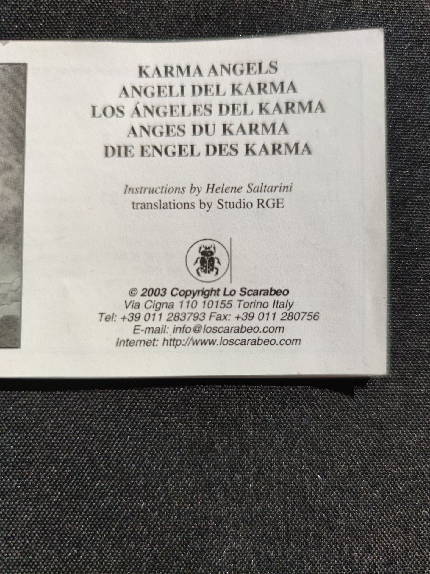 Oracle Angels Karma 2003- Lo Scarabeo-gift-divination-cartomancy-clairvoyance-fortune telling- tarot deck-esotericism-divinatory guidance