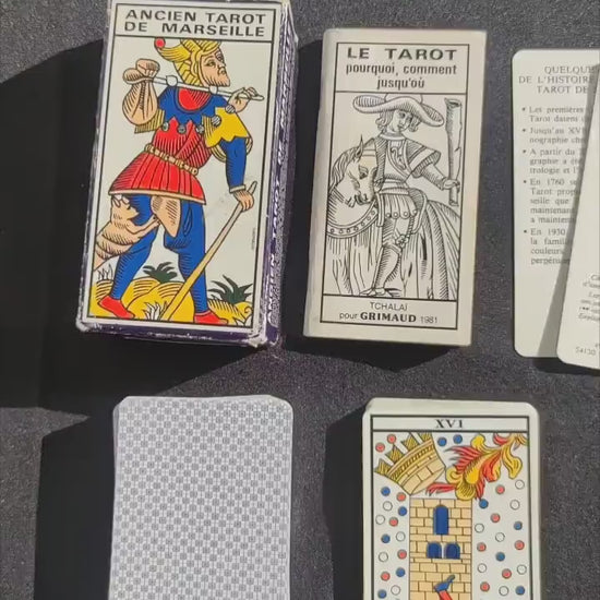 Tarot of Marseille Tchalaï 1981-Grimaud-gift-divination-cartomancy-clairvoyance-fortune telling- tarot deck-esotericism-prediction