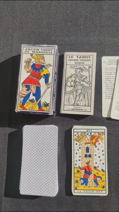 Tarot of Marseille Tchalaï 1981-Grimaud-gift-divination-cartomancy-clairvoyance-fortune telling- tarot deck-esotericism-prediction