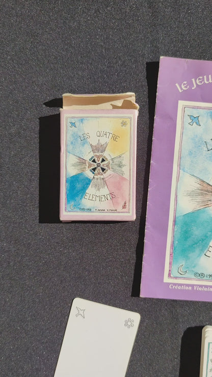 Game of the 4 Elements Oracle (1993) – Rare Esoteric 35-Card Deck in French for Meditation & Divination