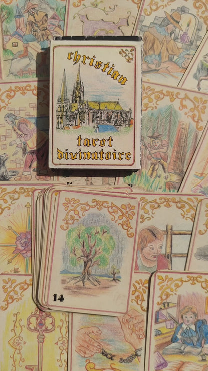 Tarot Divinatoire Christian 1991 – Oracle Vintage Rare – 32 Cartes Français