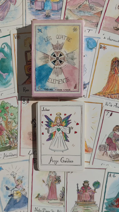 Game of the 4 Elements Oracle (1993) – Rare Esoteric 35-Card Deck in French for Meditation & Divination
