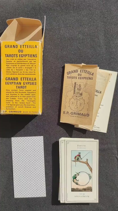 Grand Etteilla Egyptian Tarot Deck – Rare 1976 Grimaud Complete Set