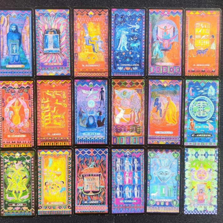 Exemple de tirage réalisé avec l'Oracle Égyptien, illustrant une méthode de divination.